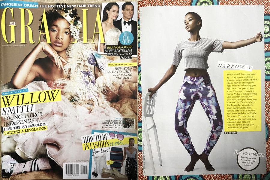 SPIRITGIRL IN GRAZIA MAGAZINE'S, RAISE THE BARRE FEATURE - Spiritgirl Activewear